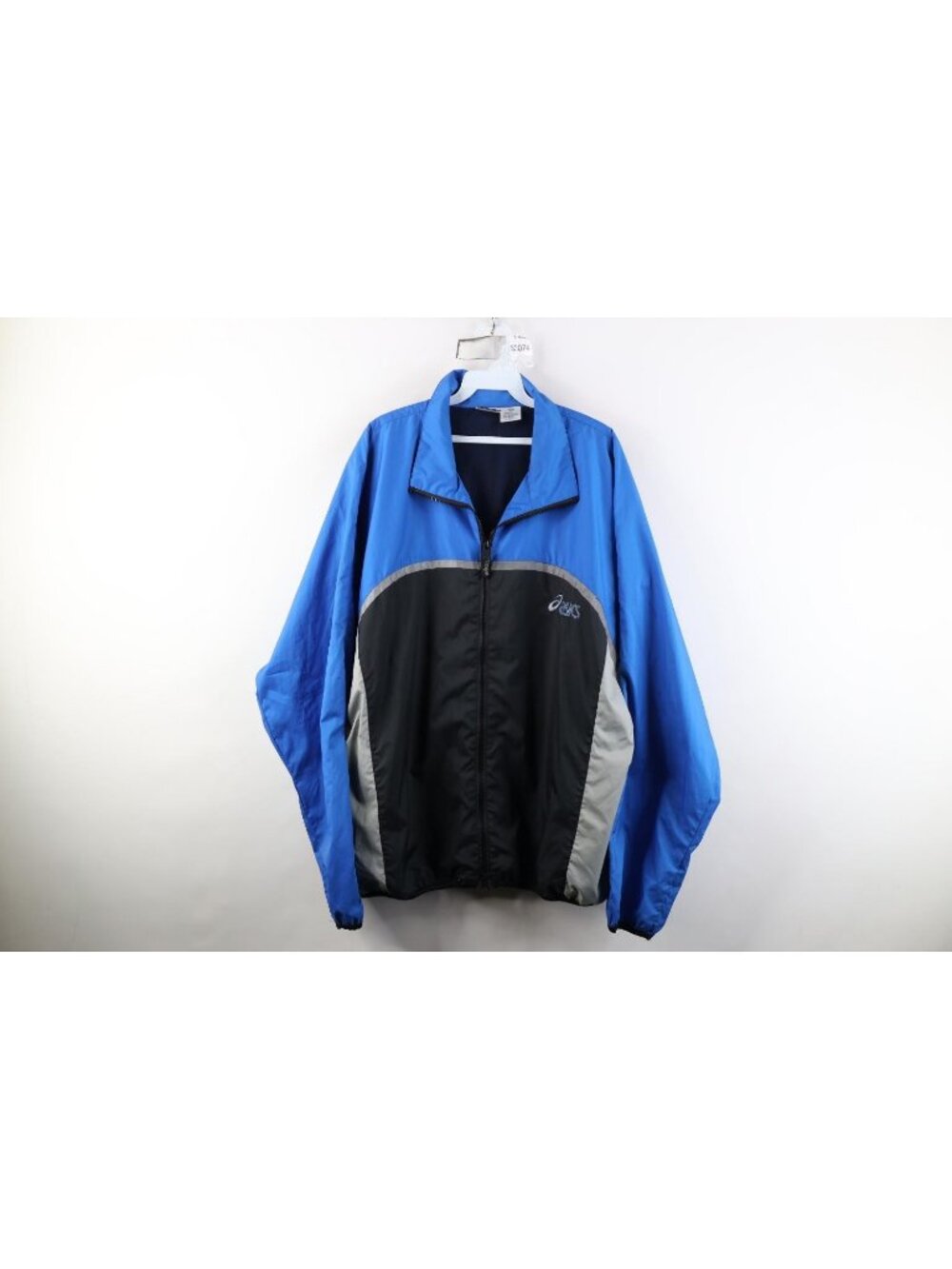Vintage 90s Asics Mens XL Spell Out Running Reflective Windbreaker Rain Jacket